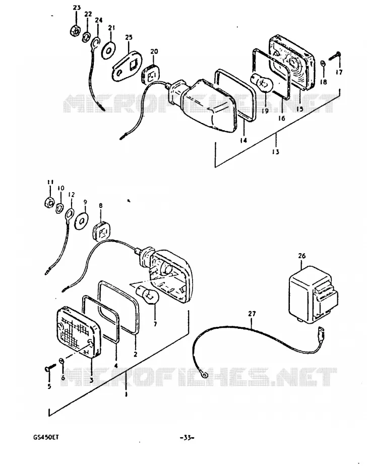 CLIGNOTANTS (E22) Suzuki MOTO 450 GS-E 1980  GS450ET(T)