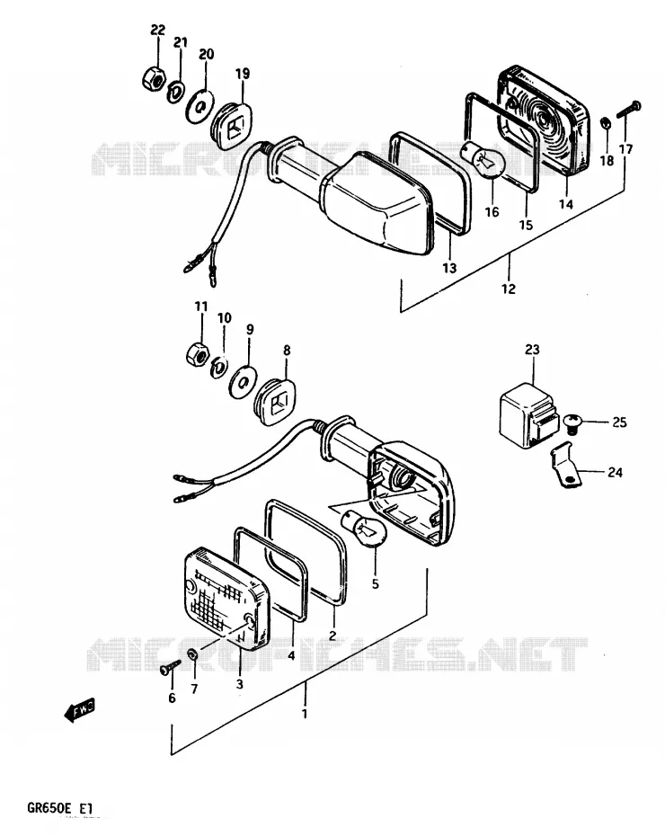 CLIGNOTANTS (E22) Suzuki MOTO 650 TEMPTER 1984  GR650XE(D/E)