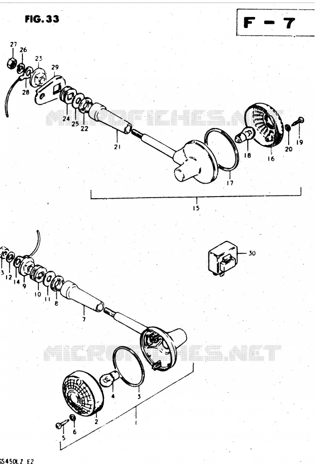 CLIGNOTANTS (E39) Suzuki MOTO 450 GS-L 1999  GS450LX(E2)