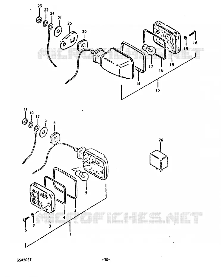 CLIGNOTANTS (E4, E17, E34) Suzuki MOTO 450 GS 1996  GS450T(T)