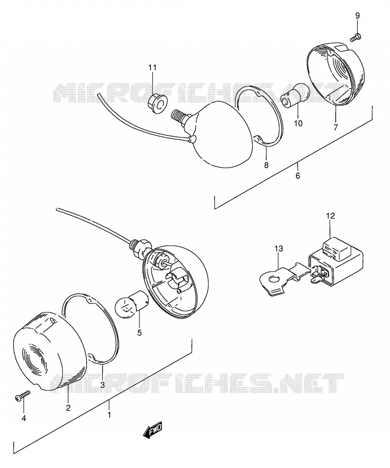 CLIGNOTANTS (FZ50NP E26) Suzuki SCOOTER 50 FZ 1986  FZ50G(E1)