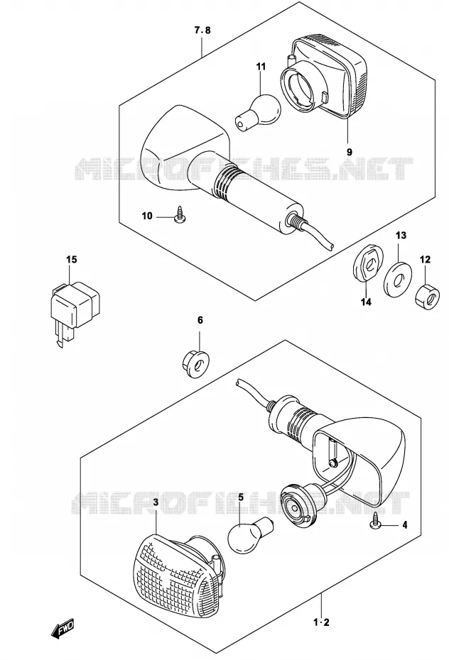 CLIGNOTANTS (GS500K4/UK4) Suzuki MOTO 500 GS-E 2004  GS500UK4(P19)