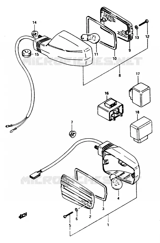 CLIGNOTANTS (GSX1100EE/EF/EG) Suzuki MOTO 1100 GSX-E 1985  GSX1100EEF(E/F/G)