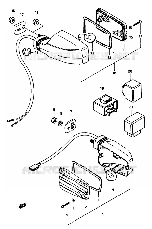 CLIGNOTANTS GSX1100ESE/EFE/ESF/EFF/EFG/GS1150ESF/EFF/EFG Suzuki MOTO 1150 GS 1985  GS1150EFF(E/F/G)