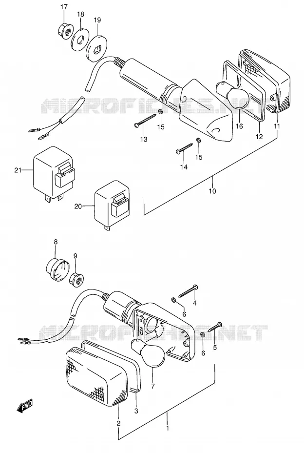 CLIGNOTANTS (MODELE K/L/M/N/P/R) Suzuki MOTO 500 GS-E 1993  GS500EP(E2)