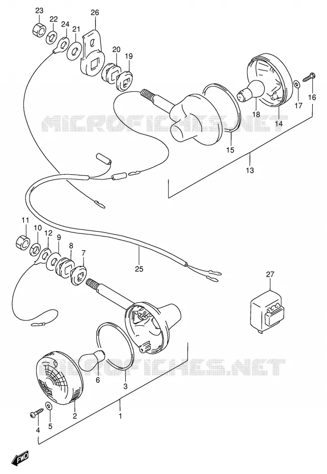 CLIGNOTANTS (MODELE M E2,E4,E21,E34) Suzuki MOTO 125 GN 1983  GN125D(E1)