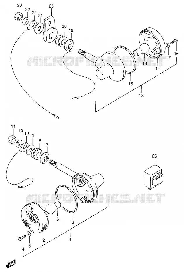 CLIGNOTANTS (MODELE R) Suzuki MOTO 125 GN 1989  GN125K(E1)