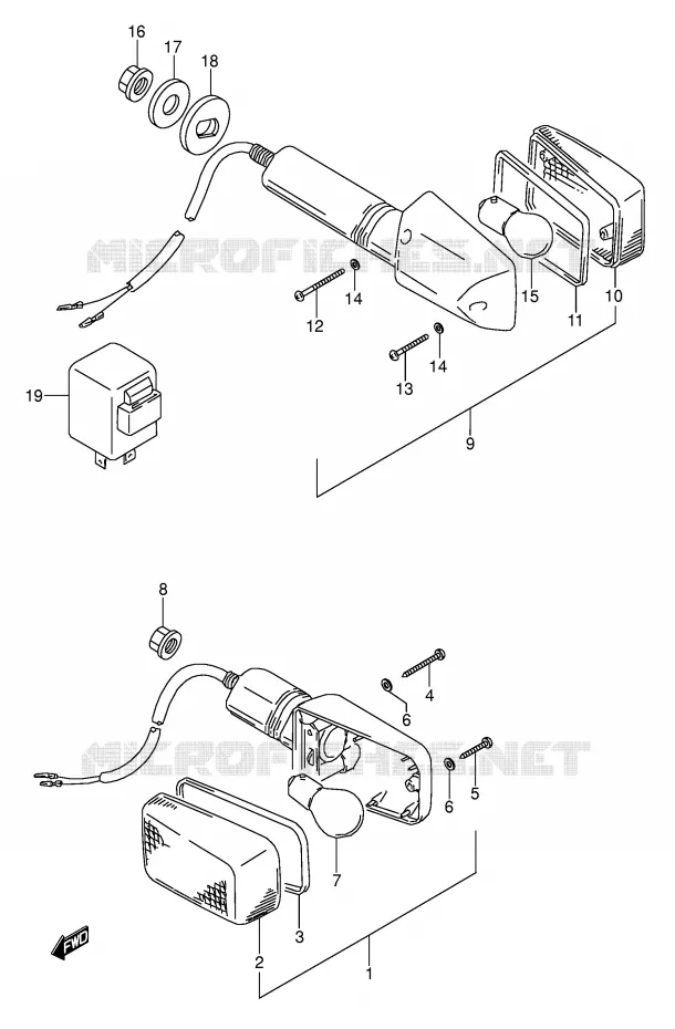 CLIGNOTANTS (MODELE S/T) Suzuki MOTO 500 GS-E 1996  GS500ESKT(E2)