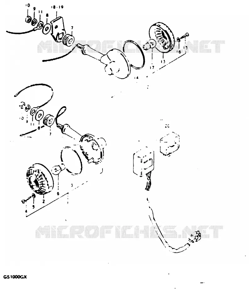 CLIGNOTANTS (MODELE T : E18, E26) Suzuki MOTO 1000 GS 1981  GS1000GX(X/T)