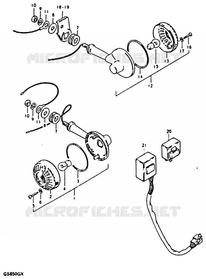 CLIGNOTANTS (MODELE T : E21) Suzuki MOTO 850 GS 1981  GS850GX(T/X)