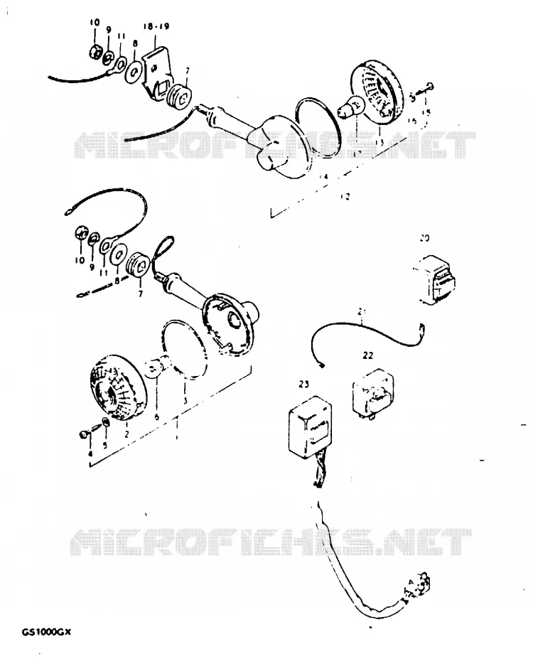 CLIGNOTANTS (MODELE T : E22, E25) Suzuki MOTO 1000 GS 1981  GS1000GX(X/T)