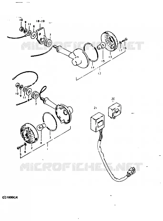 CLIGNOTANTS (MODELE T) Suzuki MOTO 1000 GS 1981  GS1000GX(X/T)