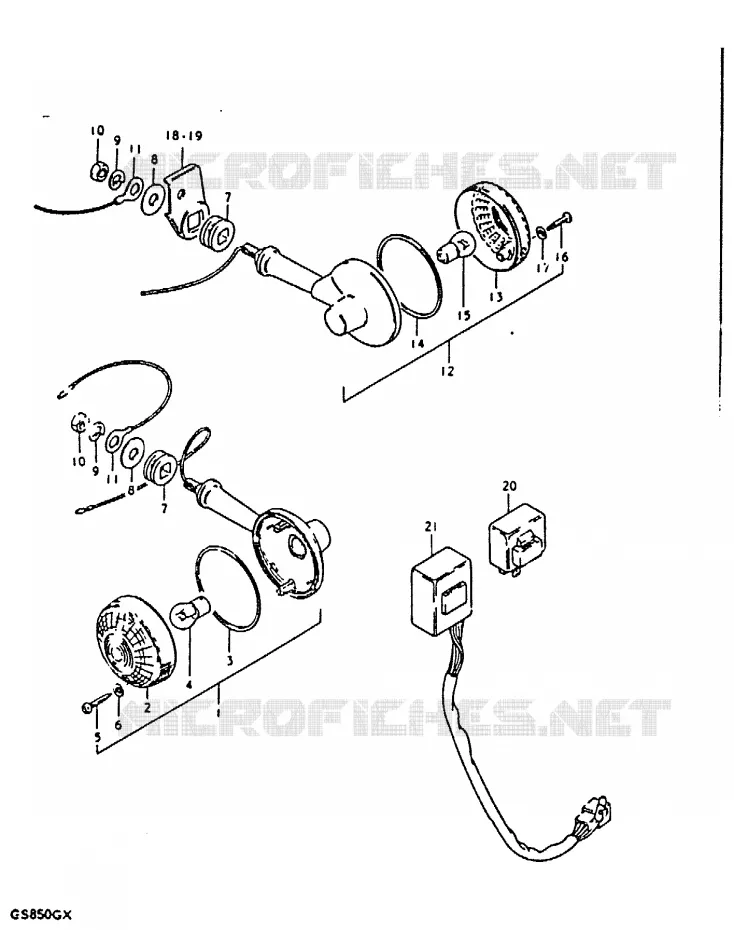 CLIGNOTANTS (MODELE T) Suzuki MOTO 850 GS 1981  GS850GX(T/X)