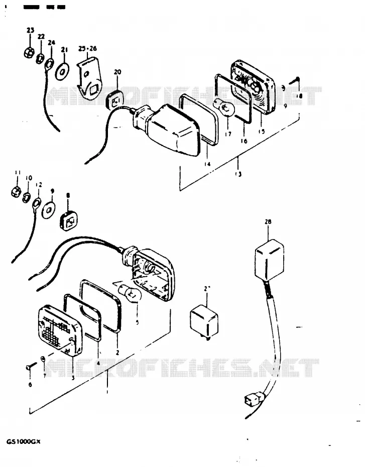 CLIGNOTANTS (MODELE X : E21) Suzuki MOTO 1000 GS 1981  GS1000GX(X/T)