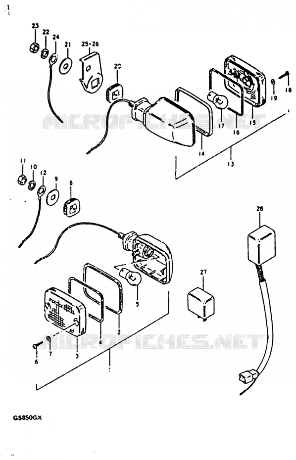 CLIGNOTANTS (MODELE X) Suzuki MOTO 850 GS 1980  GS850GT(T/X)