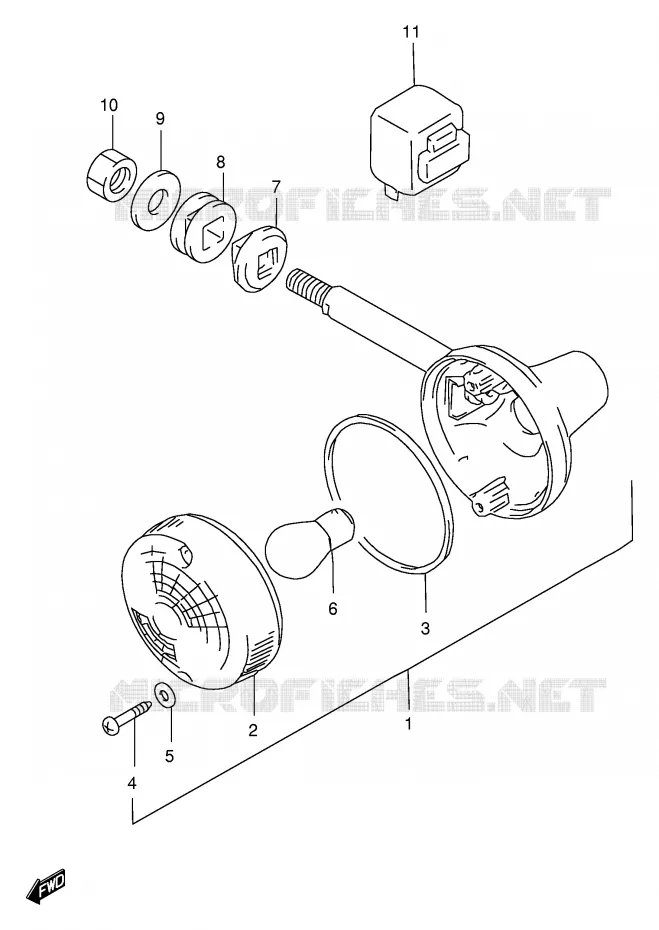 CLIGNOTANTS (MODELE Y) Suzuki MOTO 250 GN 2001  GN250K1(E2)