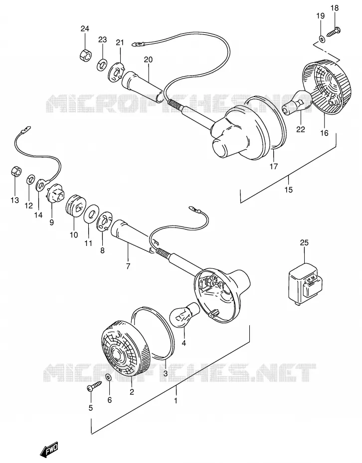 CLIGNOTANTS (MODELE Z/D/K E18) Suzuki MOTO 125 GN 1994  GN125R(E1)
