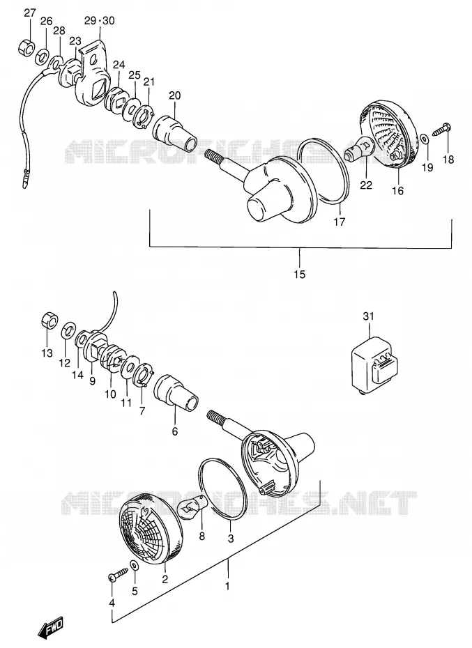 CLIGNOTANTS (MODELE Z/D/K/M) Suzuki MOTO 125 GN 1989  GN125EK(E1)