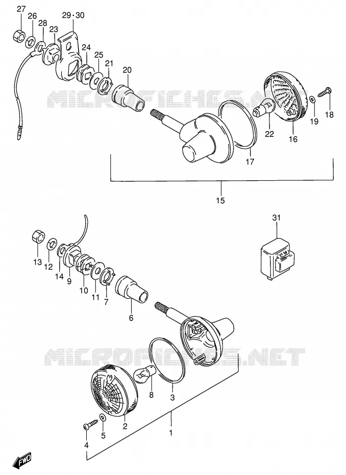 CLIGNOTANTS (MODELE Z E2) Suzuki MOTO 125 GN 1983  GN125ED(E1)