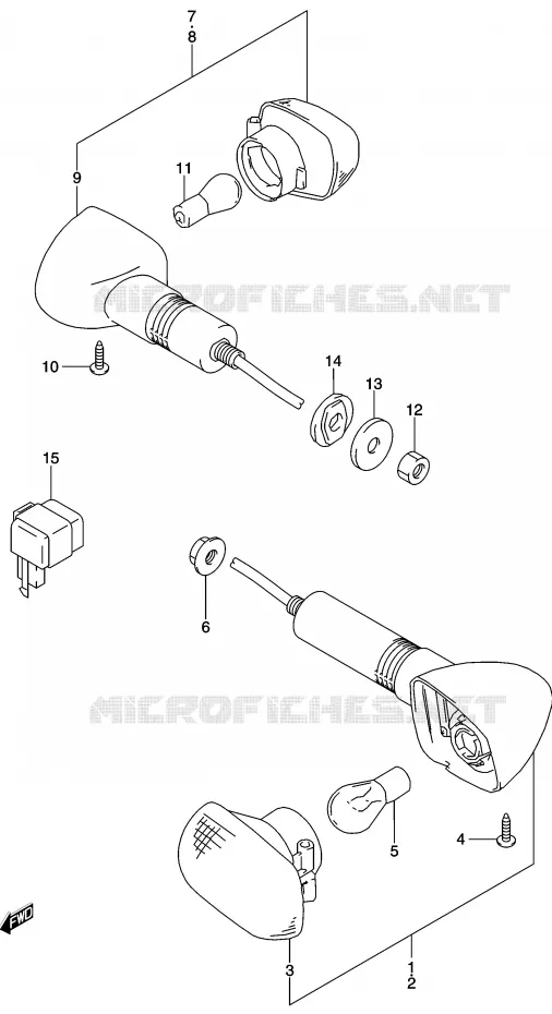 CLIGNOTANTS (P24) Suzuki MOTO 500 GS-E 2003  GS500HK3(P19)