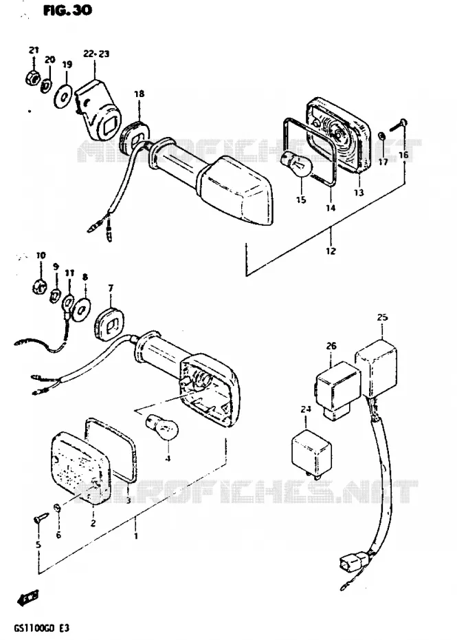 CLIGNOTANTS Suzuki MOTO 1100 GS-G 1983  GS1100GD(Z/D)