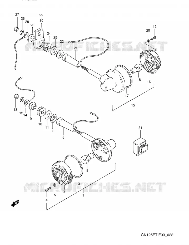 CLIGNOTANTS Suzuki MOTO 125 GN 1993  GN125EP(E3)
