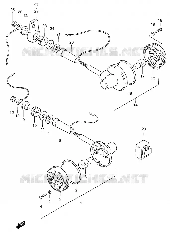 CLIGNOTANTS Suzuki MOTO 125 GN 1998  GN125EW(E28)