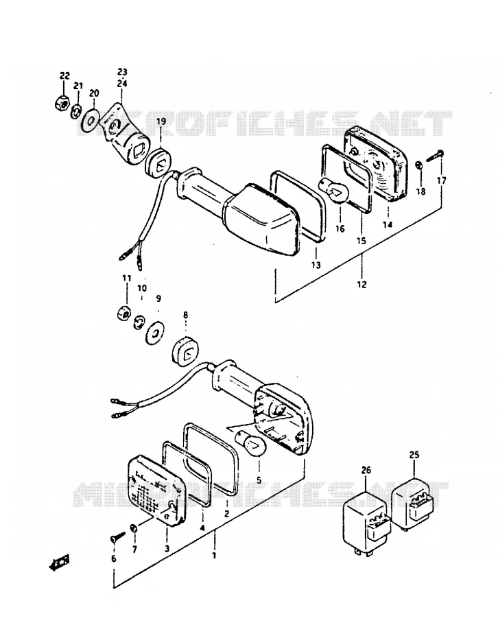 CLIGNOTANTS Suzuki MOTO 450 GS-S 1988  GS450SUJ(E/F/G/H/J)