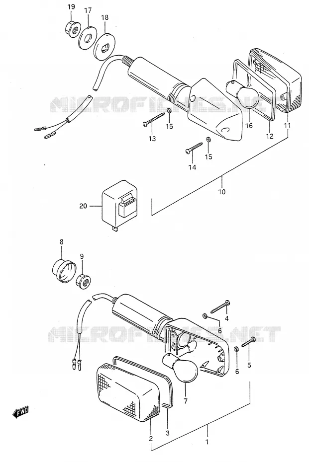 CLIGNOTANTS Suzuki MOTO 500 GS-E 1996  GS500EUT(E28)