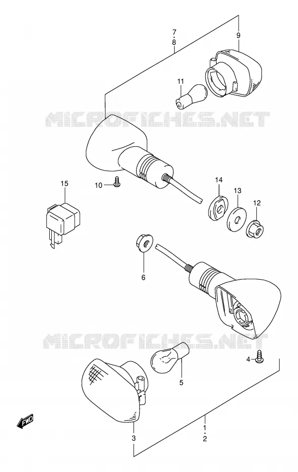 CLIGNOTANTS Suzuki MOTO 500 GS-E 2002  GS500UK2(E2)
