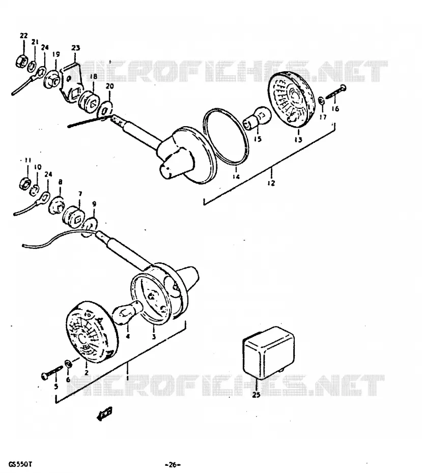 CLIGNOTANTS Suzuki MOTO 550 GS 1980  GS550DT(T)