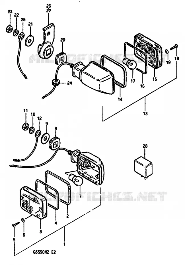 CLIGNOTANTS Suzuki MOTO 550 GS 1982  GS550MZ(X/Z)