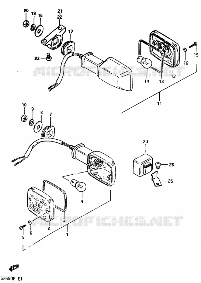 CLIGNOTANTS Suzuki MOTO 650 TEMPTER 1983  GR650XD(D/E)
