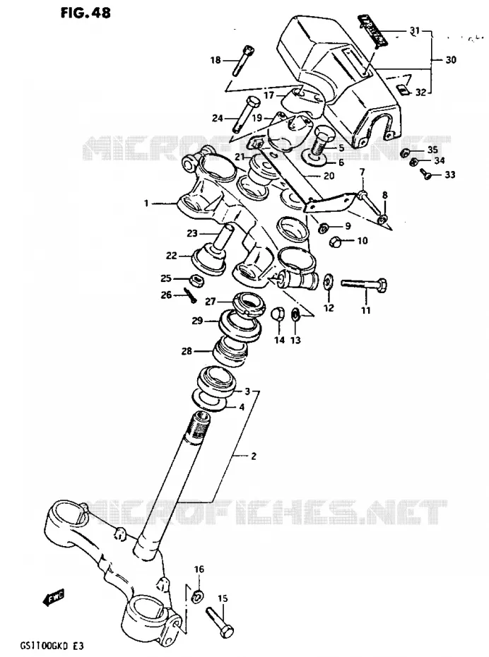 COLONNE DE DIRECTION (GS1100GK2/GKD) Suzuki MOTO 1100 GS-G 1982  GS1100GK2(Z/2/D)