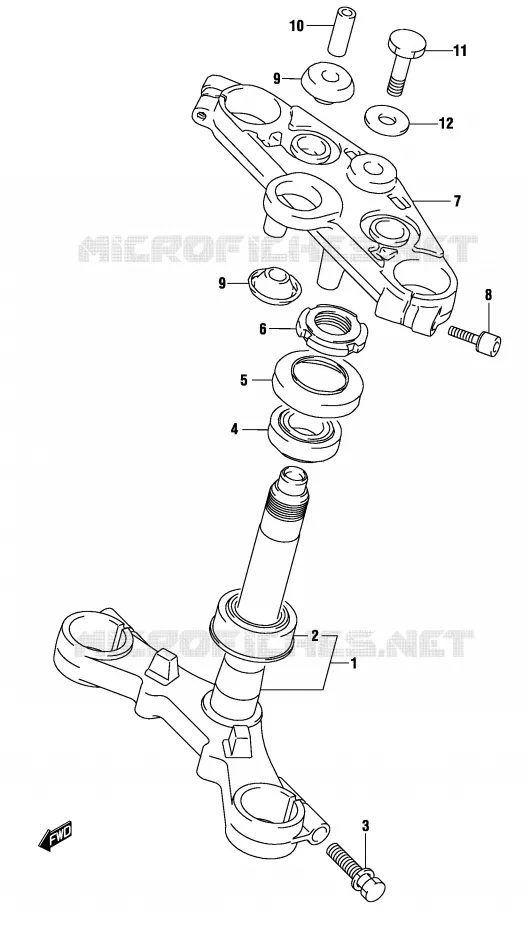 COLONNE DE DIRECTION (GS500FK4/FUK4) Suzuki MOTO 500 GS-F 2004  GS500FK4(P19)
