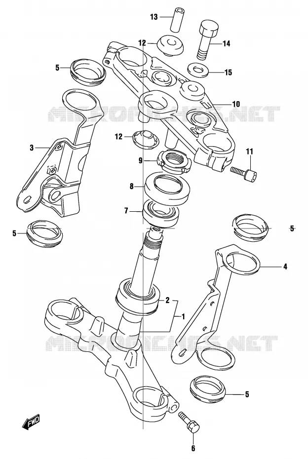 COLONNE DE DIRECTION (GS500K4/UK4) Suzuki MOTO 500 GS-F 2004  GS500FK4(P19)