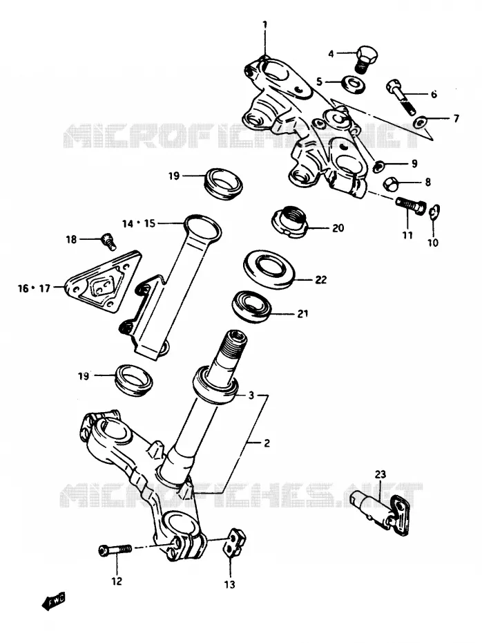 COLONNE DE DIRECTION (GSX1100EE/EF/EG) Suzuki MOTO 1150 GS 1985  GS1150ESF(E/F/G)