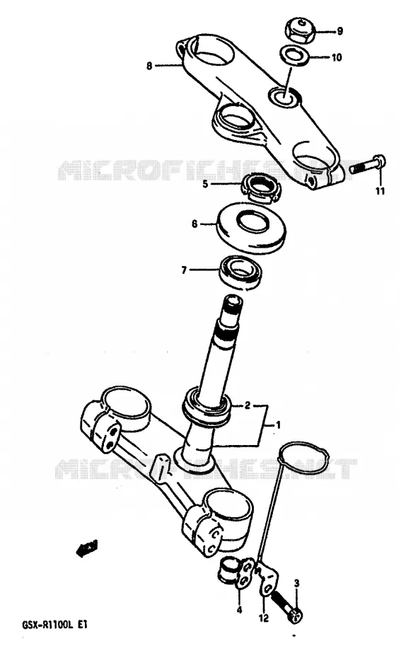 COLONNE DE DIRECTION (MODELE K) Suzuki MOTO 1100 GSX-R 1990  GSX-R1100L(K/L)