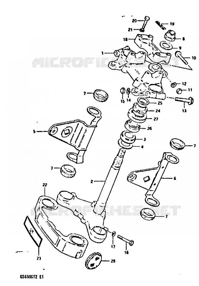 COLONNE DE DIRECTION (MODELE X) Suzuki MOTO 650 GS 1999  GS650GTX(X/Z)