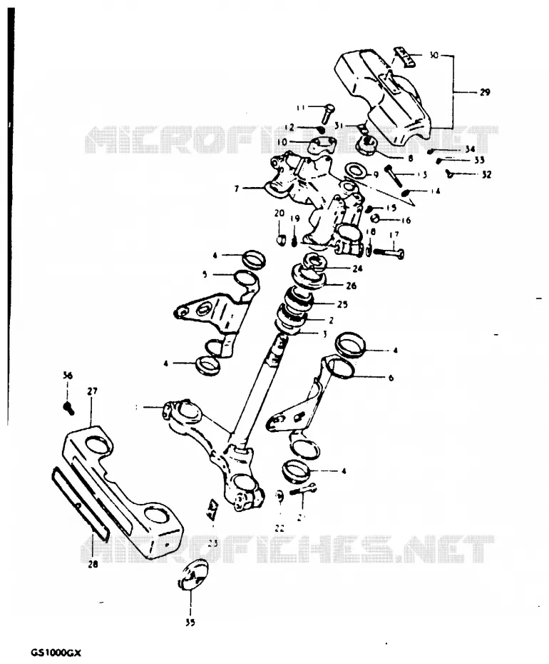 COLONNE DE DIRECTION Suzuki MOTO 1000 GS 1981  GS1000GX(X/T)