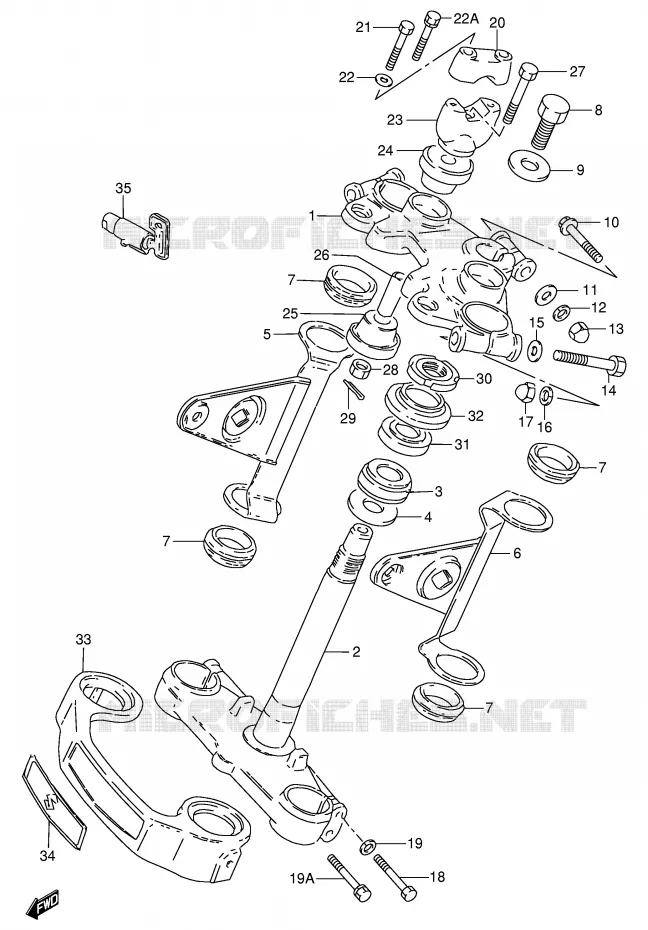 COLONNE DE DIRECTION Suzuki MOTO 250 GN 1988  GN250J(E2)