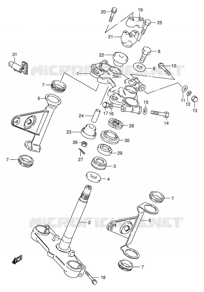 COLONNE DE DIRECTION Suzuki MOTO 250 GN 2000  GN250Y(E2)