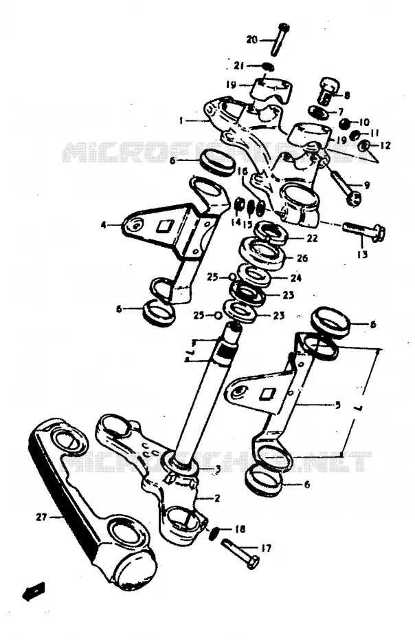 COLONNE DE DIRECTION Suzuki MOTO 400 GS 1978  GS400EC(C/N)