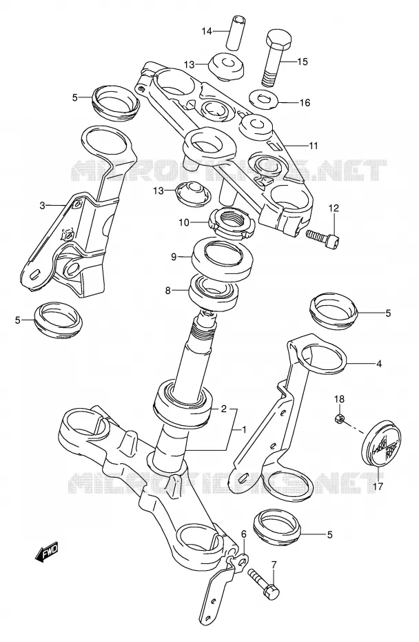 COLONNE DE DIRECTION Suzuki MOTO 500 GS-E 1996  GS500ESKT(E2)