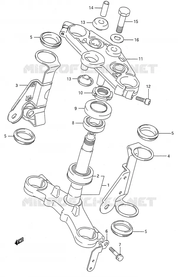 COLONNE DE DIRECTION Suzuki MOTO 500 GS-E 1996  GS500EUT(E28)