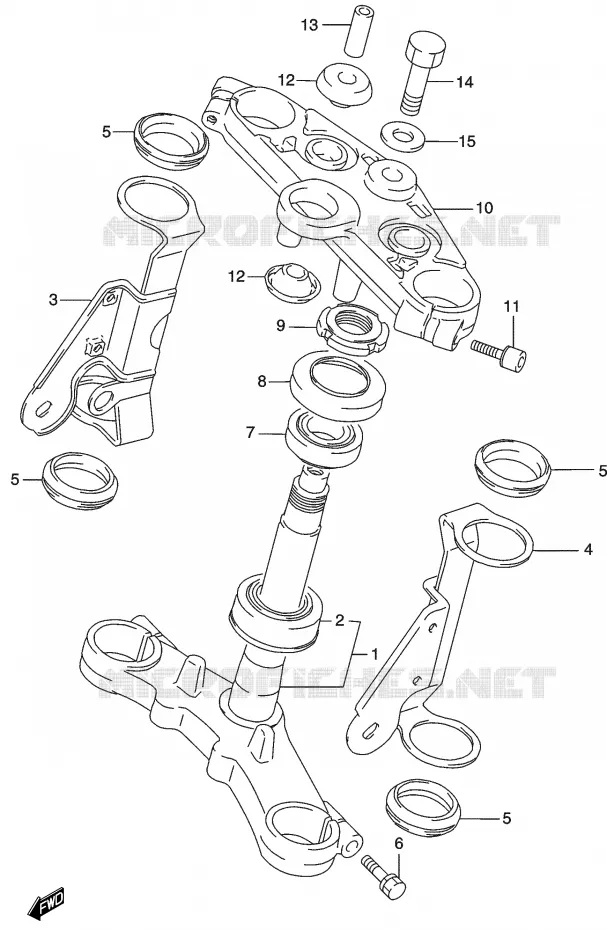 COLONNE DE DIRECTION Suzuki MOTO 500 GS-E 2003  GS500HUK3(P19)