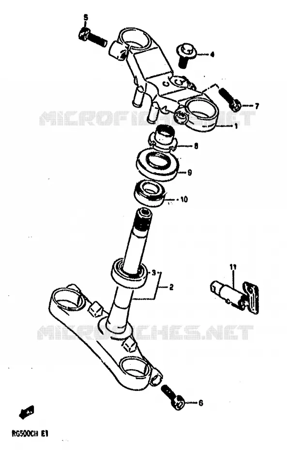 COLONNE DE DIRECTION Suzuki MOTO 500 RG 1987  RG500CH(E1)