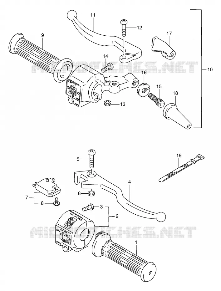 COMMODOS (MODELE M,GN125R) Suzuki MOTO 125 GN 1994  GN125R(E1)