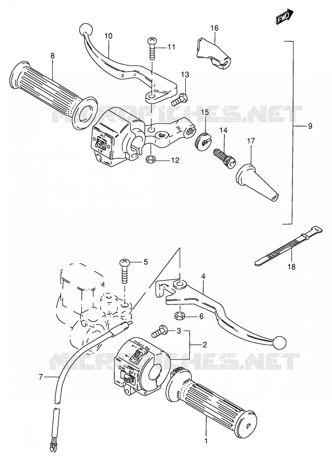 COMMODOS (MODELE Z/D/K) Suzuki MOTO 125 GN 1994  GN125R(E1)