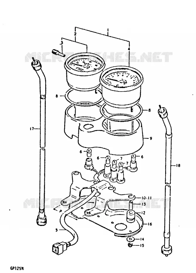 COMPTEUR (E10, E14) Suzuki MOTO 125 GP 1978  GP125UC(C/N)